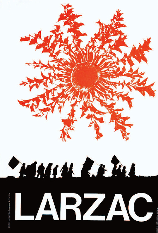 Affiche trouvée sur le site http://urban-resources.net/pages/le_larzac_s_affiche_img.html